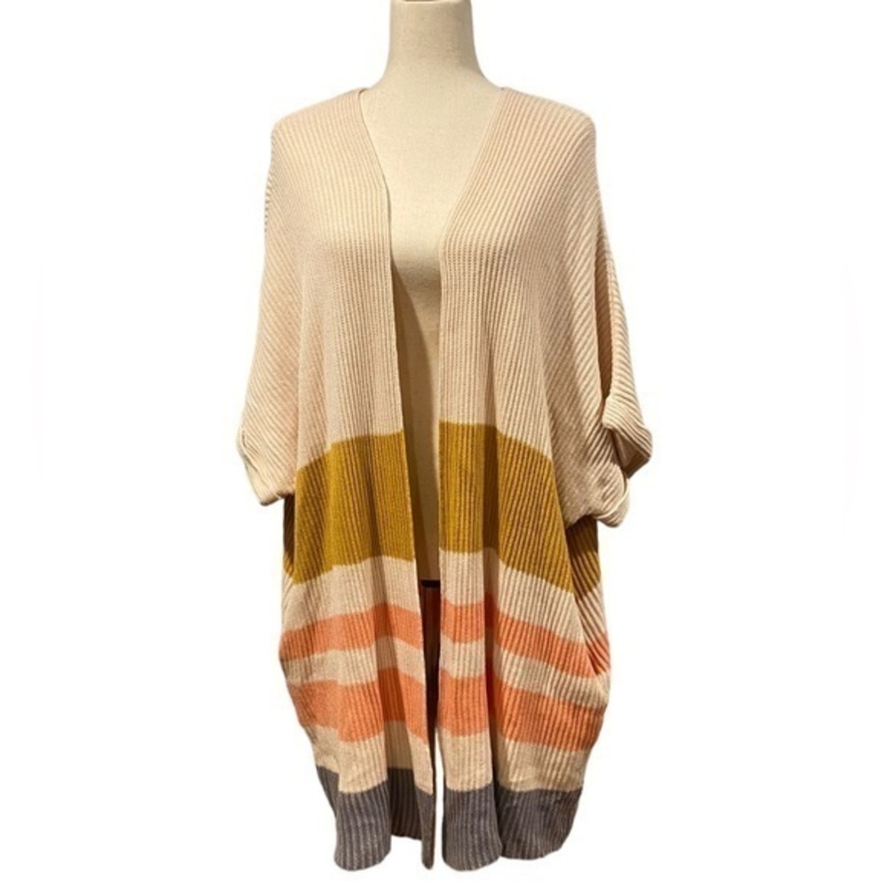 NEW By Together Sweater Cardigan Medium - Large Pockets Moon Bean Kimono Womens